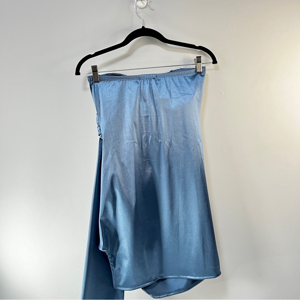 Katie Satin Mini Dress - Blue - Picture 3 of 10